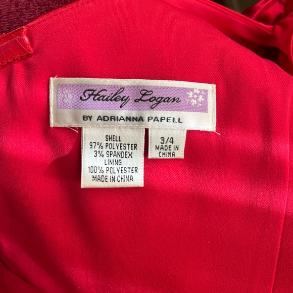 Adrianna Papell Red Satin Cocktail Dress - Picture 6 of 7